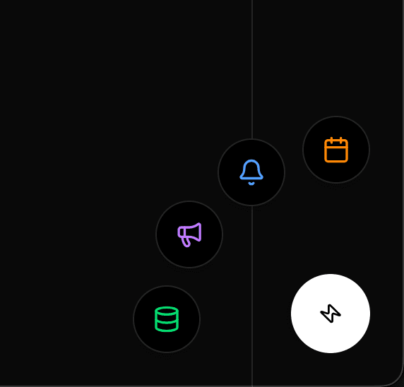Floating quick actions menu button